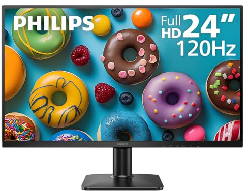 Philips 24E2N2100 24 inch IPS FHD (1920 x 1080) 120Hz Gaming Office Monitor, VESA, HDMI x1, VGA Port x1, Eye Care, 4 Year Advance Replacement Warranty