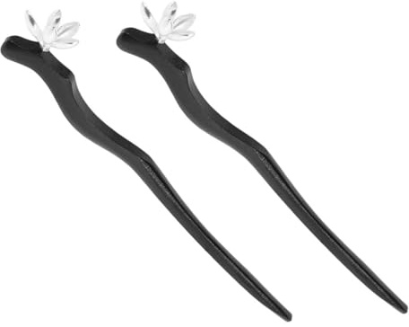 Gogogmee Chinesische Haarstäbe Tragbar und Sicherer Halt und Metall 2 Stück mit Silbernem Blumenmotiv Traditionelle Haarnadeln für Langes Haar bei Festlichen Anlässen