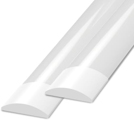Ledvion 2er Set Feuchtraumleuchte LED 60cm 15W 2400lm 6500K IP20 | Koppelbar fuer Garage Werkstatt Keller und trockene Innenraeume mit einfacher Montage