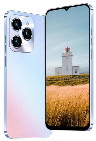 JoyHandy 4G Mobiltelefon, 6,3 Zoll HD-Bildschirm, 32 GB ROM (256 GB Erweiterung), Android 12.0 OS, Face ID/GPS/WiFi/OTG/Dual-SIM Smartphone (Hot40Pro-Light Blue)