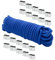 Dreamprint Expanderseil 6mm Blau 30m Seil Spannseil Planenseil Gummileine elastisches Gummiseil für Anhängerplane mit 20x Würgeklemmen