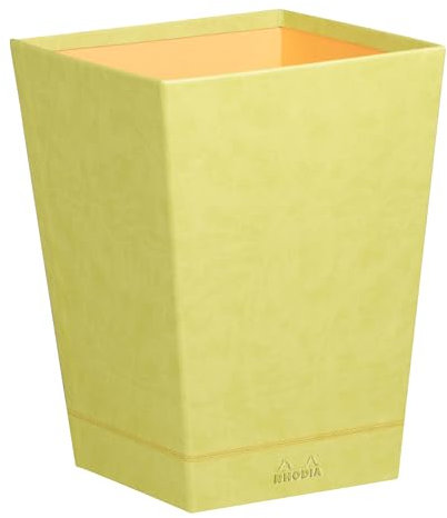 Rhodia 318826C Papierkorb (24 x 24 x 32 cm, Kunstleder, elegant und praktisch, ideal für Ihr Büro) 1 Stück, anisgrün