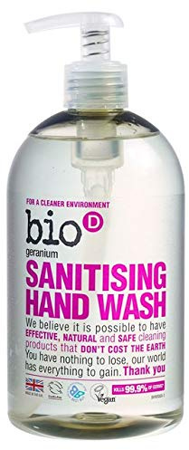 Bio-D Hand Sanitiser Geranium 500ml x 2 (Pack of 2)