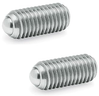 Ganter Normelemente GN 615.3-M10-KN 3-M10-KN-Federnde Druckstücke mit Innensechskant, Silber, Gewinde d1: M10, 2 Stück