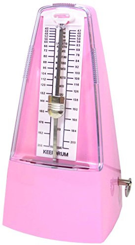 keepdrum GMPL PK mechanisches Metronom mit Glocke Taktgeber aufziehbar Rosa Pink
