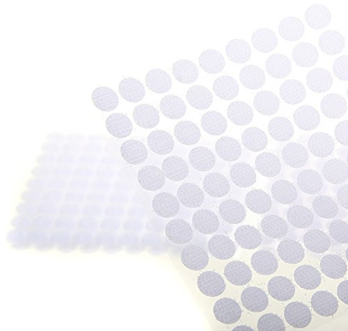 TUKA 900 Pezzi Monete Appiccicoso da 10 mm, 450 Pair Gancio e Anello Nastro Puntini Auto Adesivo, Redondo Adesivi Fai Da Te, Schiocchi di retro-moneta Hook & Loop, Bianco, TKB5025 White