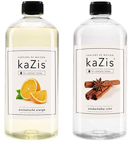 KAZIS® I Duft-Set Zimt + Orange I 2 x 1 Liter I Für Alle Katalytischen Lampen geeignetI Weihnacht Duft