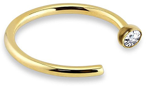 viva-adorno 0,8mm Nasenring Nasenpiercing Piercing Hoop Ring Chirurgenstahl 316L Kristall Z505
