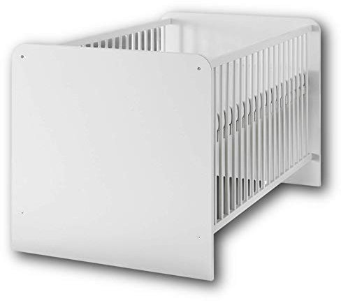 Stella Trading BIBO Sicheres Babybett mit 70 x 140 cm Liegefläche - Schönes Baby Gitterbett für einen geborgenen Schlaf in weiß - 82 x 81 x 144 cm (B/H/T)