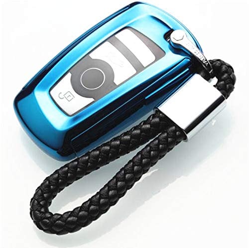 Car Remote Key Cover Key Chain Suitable for BMW New 1 Series 3 Series 5 Series GT 6 Series 7 Series X3 X4 X5 Accessories Car Remote Key Case Key Fob (A style, blue)