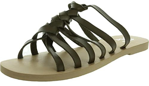 Brinley Co. Damen-Sandalen, geknotet, olivgrün, 37.5 EU