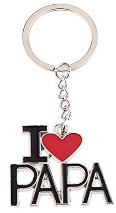 Jingyuu Porte Clef 'I love PaPa' Alliage Porte-clés,Sac Porte Clé pour Voiture Téléphone Pochette Accessoires de Fête Pendentif Accessoires