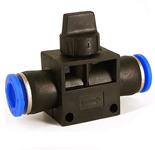 Pneumatisches Steuerventil Nylon Pneumatische Verbindungsstück Absperrventil Luft Quick Pneumatische Rohrschlauch für Luftwasser Vakuum (6–12 mm), Mehrfarbig