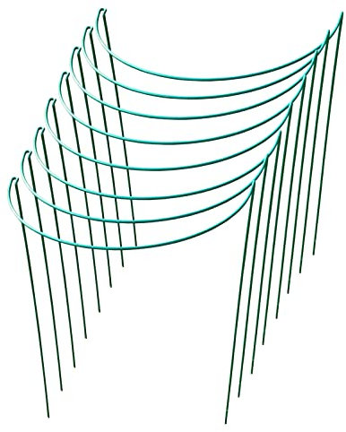 Selections Garden Hoop Bow Plant Support Connecting Green Metal Hoops 52cm x 90cm - Pack of 8