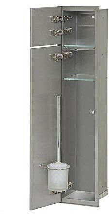 WC-Wandcontainer, 2 befliesbare Türen,1 Papierrollenfach,1 Leerfach, Anschlag links - WC-Modul