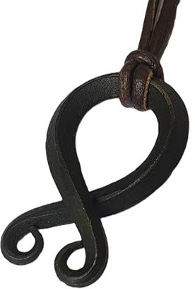 ARTIZANSTORE Hand forged Troll Cross Pendant Iron - Norse/Medieval/Jewelry/Skyrim, Leather Alloy Steel Iron, No Gemstone