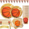Basketball Partygeschirr 102 Stück Geburtstag Partyteller Sportthema Kindergeburtstag Geschirr Set Enthält Teller, Tassen, Servietten, Tischdecke und Banner, für 25 Gäste