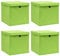 vidaXL 4X Aufbewahrungsbox mit Deckel Zusammenklappbar Spielkiste Regalkorb Faltkiste Korb Kinderbox Box Kiste Grün 32×32×32cm Stoff