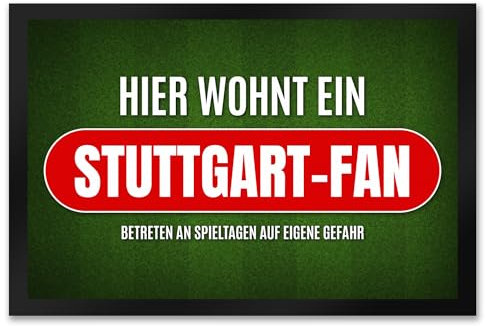 trendaffe - Hier wohnt EIN Stuttgart-Fan Fußmatte XXL mit Rasen Motiv
