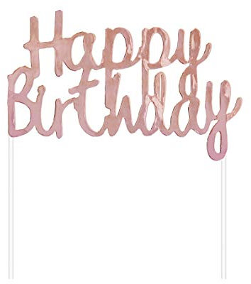 GoDan Beauty&Charm Cake Topper 14 x 11 cm mit einer Aufschrift „Happy Birthday“, perfekte Tortendekoration und Kuchenstecker für Geburtstagskuchen, Geburtstagstorte und Jubiläumstorte