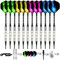 Dartpfeile mit Kunststoffspitze, Dart Pfeile Soft Set für Elektronische Dartscheibe, 12 Stück dartpfeile Plastik 18 Gramm Aluminium Schaft, 50 Dartspitzen 20 Gummiringen und Werkzeug