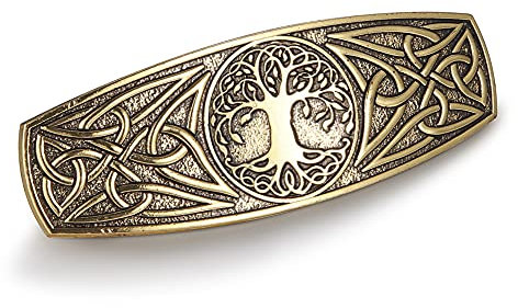 KKJOY Vintage Metall Haarspange Gold, Keltische Knoten Haarklammer Groß, Baum des Lebens Haarnadeln, Gothic Haarspangen Damen, Braut Haarschmuck Hochzeit, Bananenspange für Frauen und Mädchen
