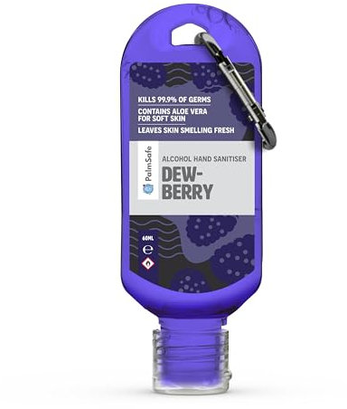Palm Safe Dewberry Alcohol Hand Sanitiser 60 ml Clip Bottles