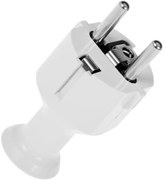 KEL Uni Schuko Stecker Weiß 16A / 250 V - Schutzkontaktstecker mit IP20 Schutzklasse - für den Innenbereich - 2p+Z - Uni Schukostecker aus Kunstoff