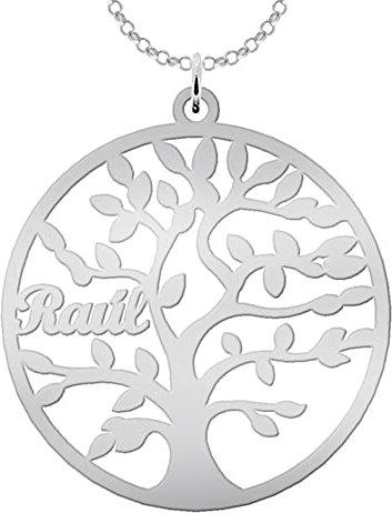 Mi joya personalizada Collar Árbol de la Vida para Mujer Plata de Ley - Colgante Regalo Original para Madres y Abuelas donde incluir Nombres de su Familia, hasta 9 Nombres (1 Nombre)