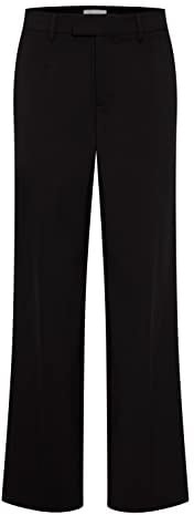 Pulz PZBINDY Damen Hose Stoffhose mit Stretch Wide Leg Regular Fit, Größe:36, Farbe:Black Beauty (193911)