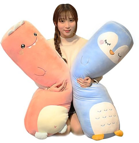 AMOZO Langes Pinguin Kuscheltier Plüschtiere, Kawaii Penguin Stofftier langes Kissen Plüsch Süße Seitenschläferkissen für Kinder Jungen (100cm, Penguin)