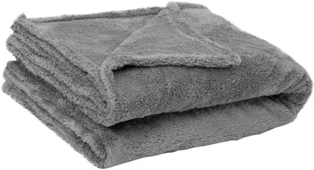 ENGLISH HOME Kuscheldecke, Flauschig Decke, Flanell Fleecedecke, Warm Wolldecke, Weich Sofadecke, Hochwertige Couchdecke, Damen, Softy, Anthracite, 130x170 cm