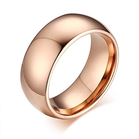 Men Ring Tungsten, Männer Ring Rosegold Ringe 70 Ringe für Herren Einfacher Ring Schmuck Ringe