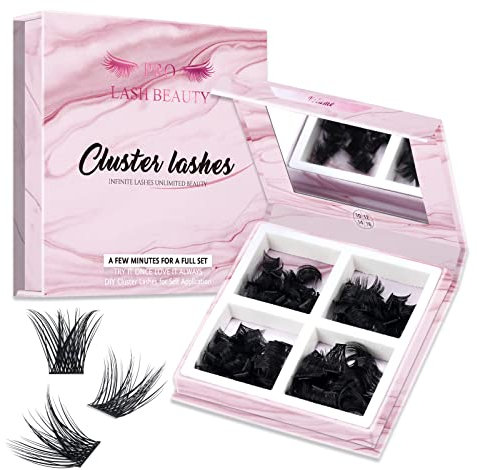 Cluster Wimpern 180 Stück Wimperncluster DIY Wimpernverlängerung Individuelle Wimpern Attraktion D-10-16 mix Dünnes Band Einfach zu Hause anwenden Wimpern(Volumen,D-10-16mix)