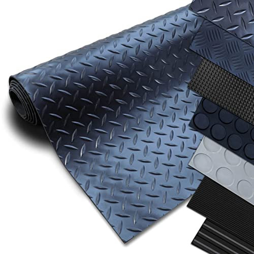 Gummimatten Meterware - Antirutschmatte Bodenmatte - Rutschhemmende Oberflächenstruktur - Gummiläufer in verschiedenen Strukturen - Riffelmatte Dash - 3 mm Stärke - 150x150 cm - Schwarz