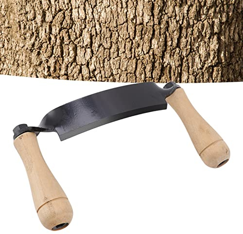 Fdit Coltello da Barba a Disegno, HRC 30 Utensile Manuale per Scortecciatura per la Lavorazione del Legno in Acciaio al Tungsteno con Manico in Legno per Mobili in Legno di Tronchi (8 Pollici)