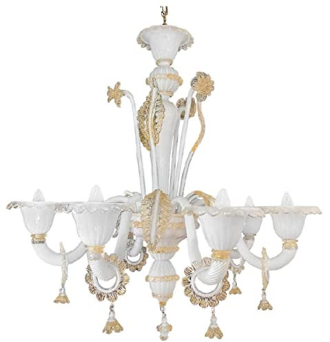 Casa Padrino Luxus Barock Kronleuchter Weiß Ø 85 cm - Prunkvoller Wohnzimmer Kronleuchter im Barockstil - Hotel Kronleuchter - Barock Leuchten - Barock Interior