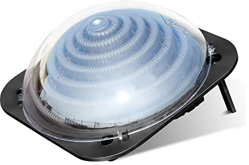 COSTWAY Solar Thermal Pool Heater Dome, Solar Heater Pool Heating System with Stands and Hose Connector, Inground Pool Warmer Equipment (57 x 57 x 22 cm)