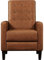 Yaheetech PU Leather Reclining Chair Single Armchair Adjustable Upholstered Sofa with Soft Padded Seat Living Room Bedroom Theater Recliner Brown