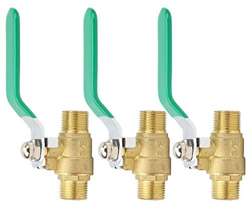 Abfluss-Absperrventil, Messing-Wasserrohr-Ventilkugel mit 3/8 Zoll Doppel-Außengewinde, Dicker Abfluss-Absperrschalter für Leitungswasserschalter, Ventil, Ventil