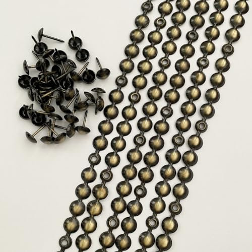 Let's Decorate 20 metros de tachuelas para tapicería, tiras de uñas decorativas, tachuelas de tapicería suaves y finas, tachuelas sueltas a juego (9,5 mm, bronce B, calidad 20 m)