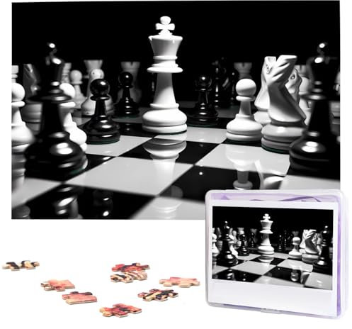 schwarz-weiß Schach Puzzles Personalisierte Puzzle 1000 Teile Jigsaw Puzzles von Fotos Bild Puzzle für Erwachsene Familie