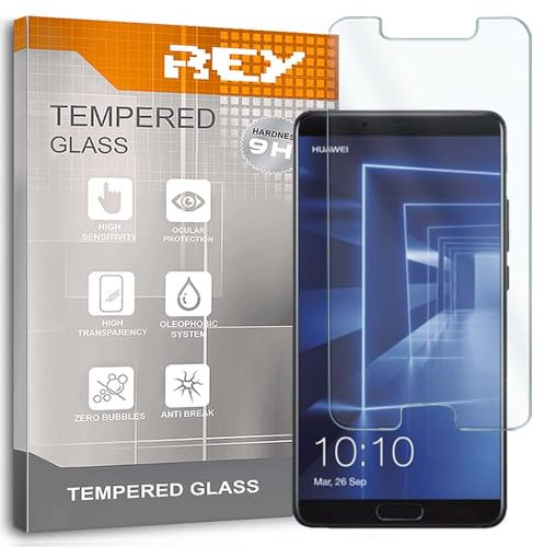 REY 2X Protector de Pantalla para Huawei Mate 10, Cristal Vidrio Templado Premium
