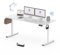 FLEXISPOT 180 * 80cm Electric Standing Desk Adjustable Standing Desk Sit Stand Up Desk Computer Desk with Hook Memory Function for Office and Home (White+White)