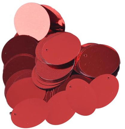 Baoblaze 85 Stück 20 mm Flache lose Pailletten, DIY Haarschmuck, Verzierungen, Haarnadeln, dekorative Aufnäher, zum Sticken, Nähen, Herren, Rot