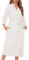Wikoan Peignoir de Bain pour Femmes Peignoir Léger et Luxueux Robes Longue Peignoir Gaufré Robe de Chambre pour d'intérieur Peignoir Piscine Hôtel Blanc XXL