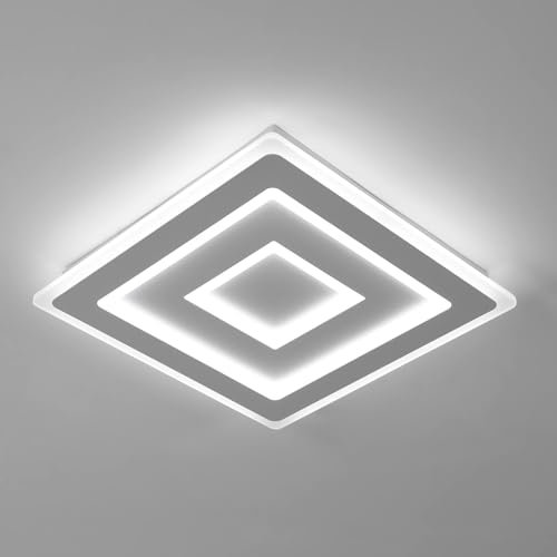 Comely Deckenleuchte Quadrat 52W, Moderne Flache Deckenlampe aus Acryl, Deckenbeleuchtung 40 cm, Weißes Licht 6500K, für Schlafzimmer Wohnzimmer Flur Küche