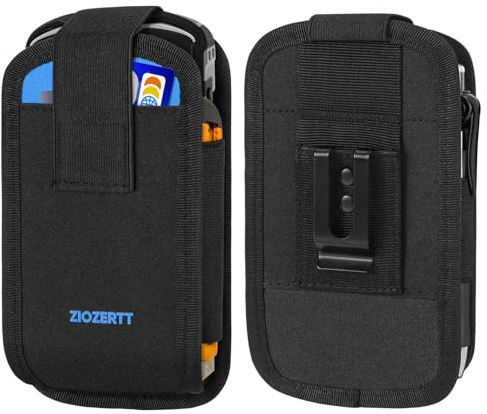 Scanner-Holster, kompatibel mit Zebra TC77, TC70, TC70x, TC72, TC75x, TC75, MC67, M60, Hand-Barcode-Scanner-Halterung, Server-Tasche mit Metall-Gürtelclip und Stifthalter, Schwarz-Blau, 1 Stück
