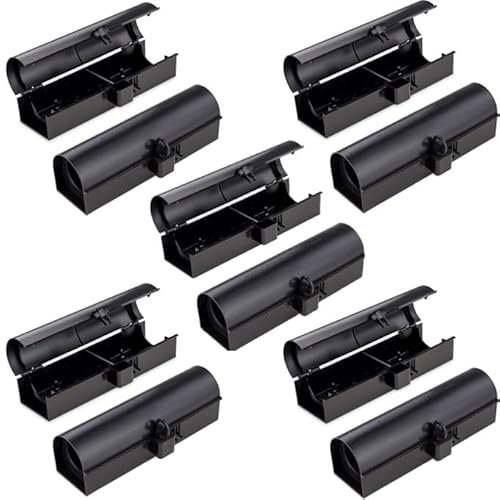 Köderbox Ratte schwarz I Kinder- und Haustiersicher I Effektive Ratten Köderstation für Rattengift, Giftköder I Rattenköderstation, Rattenköderbox Haus, Garten (10er Set)