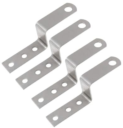 4 staffe a forma di Z, ad angolo retto, staffe di fissaggio per mobili, mensole, casa, capannoni, cancelli, 25 mm